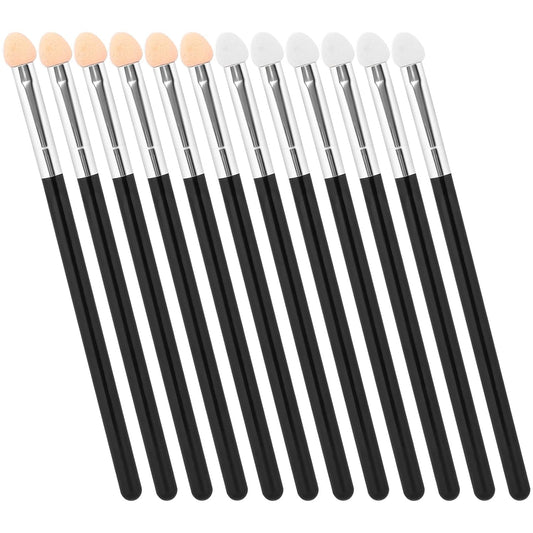 12 Pcs Foam Eyeshadow Applicators Reusable Eyeshadow Applicators Double Sided Sponge Makeup Professional Blendable Eye Shadow Applicator Sticks Washable Makeup Applicator Cosmetic