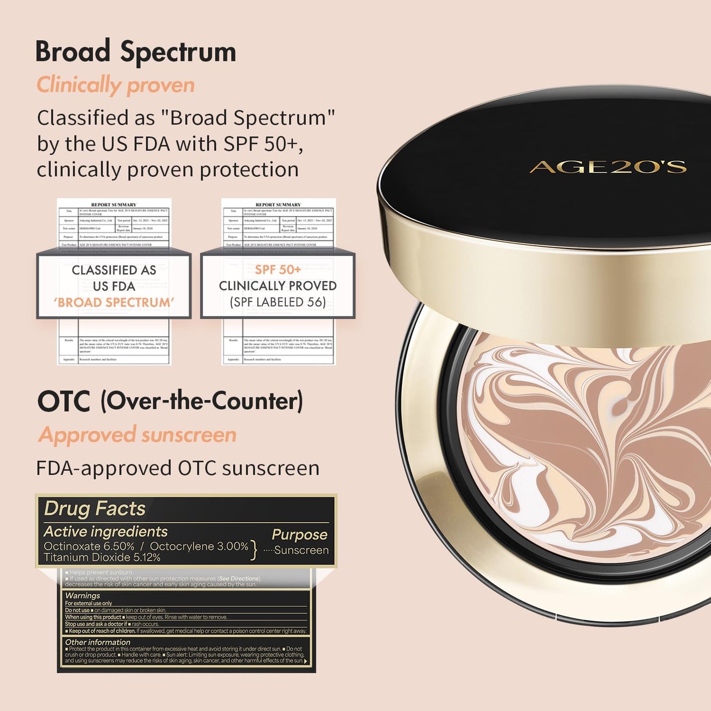 AGE20'S Signature Essence Pact SPF 50+ | Pack of 1 | 28N WALNUT | Cream Foundation, Dewy Finish, Natural Coverage | Korean Cushion Foundation