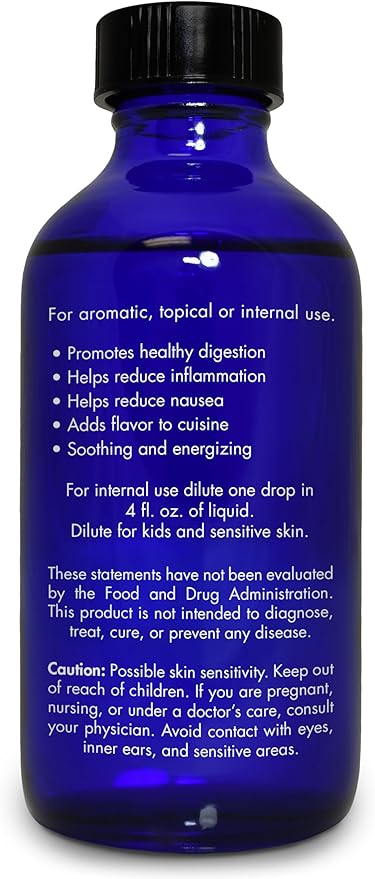 Ginger Oil, for Pain and Inflammation, Edible, Food Grade – 100% Pure, Ginger, Essential, Oil, for Lymphatic Drainage, Massage, by Zongle Therapeutics, 4 OZ