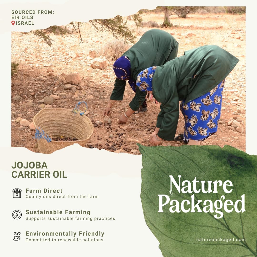 Jojoba Oil - Direct from EIR Oils' Farm in Israel - 100% Pure Carrier Oil for Hair, Face, and Skin - Hand-Picked, Cold-Pressed Carrier Oil (4 Gallons)