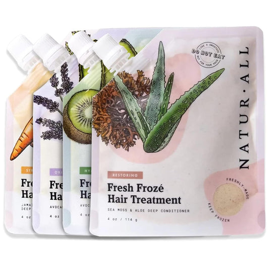 NaturAll Fresh Froze Hair Treatment-Deep Conditioner for Dry Damaged Hair–for All Hair Types-Deep Conditioning Hair Mask, Nourishing Formula for Soft & Moisturized Hair–Bundle of 4 (4 Oz. Each)