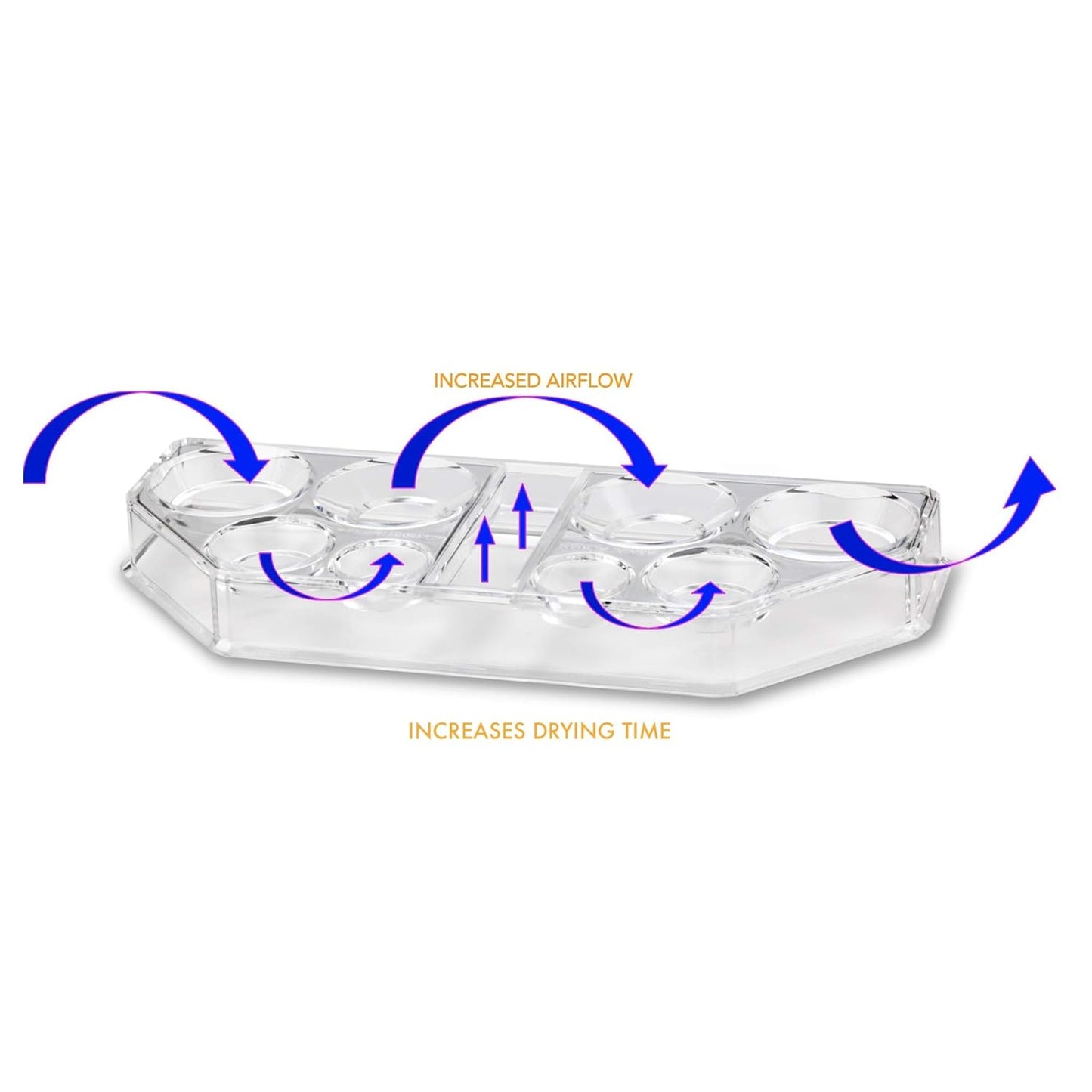 byAlegory Acrylic Makeup Beauty Blending Sponge Organizer Drying Tray Stand | 9 Space Storage Container Fits All Brands of Foundation Blending Sponges - Clear