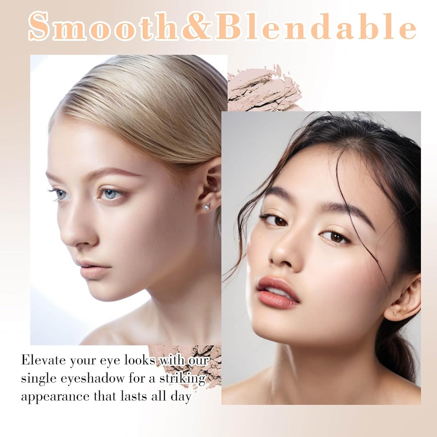 MEICOLY Beige Brown Eyeshadow with Mirror,Matte Eye Shadow Palette,Pressed Powder Single Eyeshadow for Women and Girls,Eye Makeup Eyelid Color,Long Wearing,Waterproof