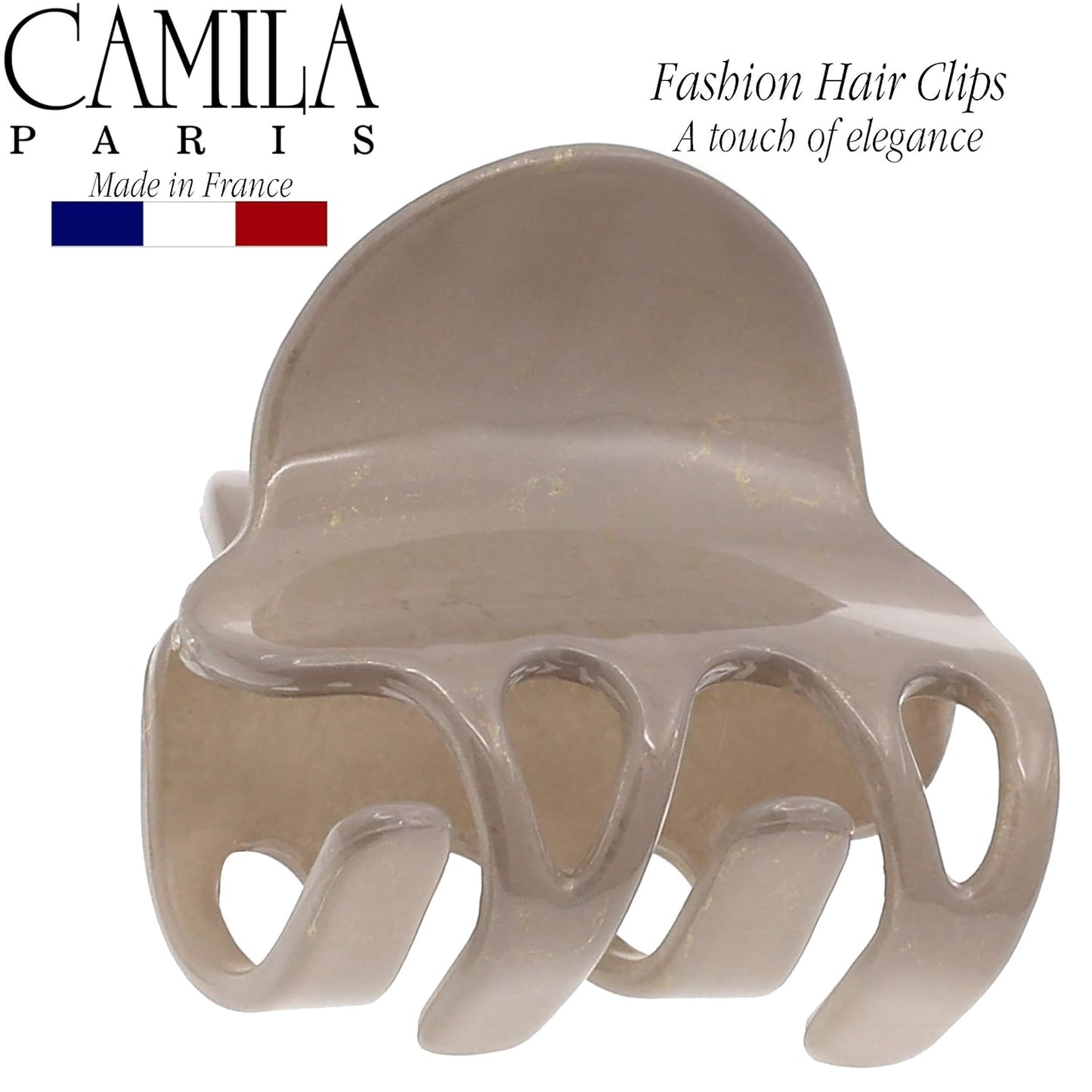 Camila Paris CP3126 French Hair Clip for Women, Small Beige Girls Hair Claw Clips Fashion Durable Hair Accessories for Women, Luxury Ladies Strong Hold No Slip Grip Clamp, Made in France