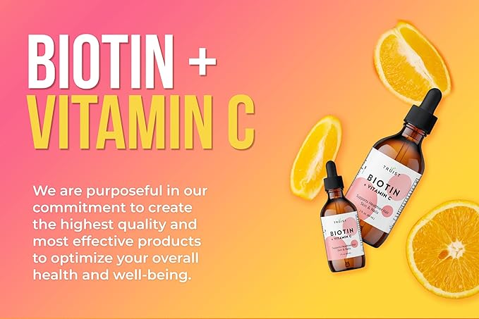 Pure Biotin Liquid Drops 10000mcg - Biotin (B7) Max. Strength for Hair, Skin & Nails - Vitamin C (8mg) - Women & Men - 60 Day Supply / 2.0 Fl. (60ml)