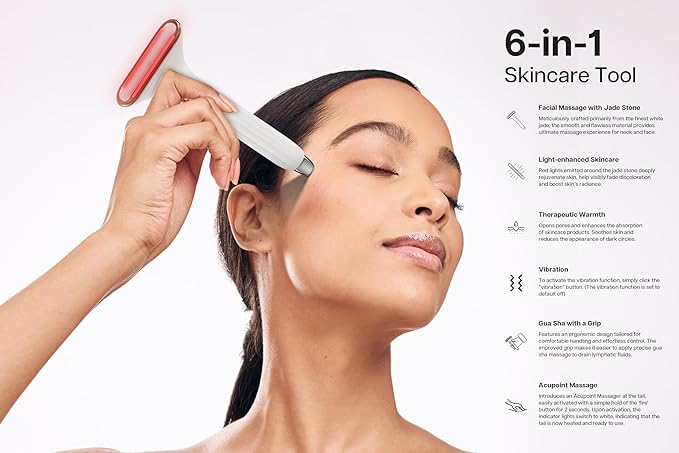 Aurora Gua Sha Device, VRAIKO Aurora-X Handheld Gua Sha Device, White Jade Stone Face Massagers