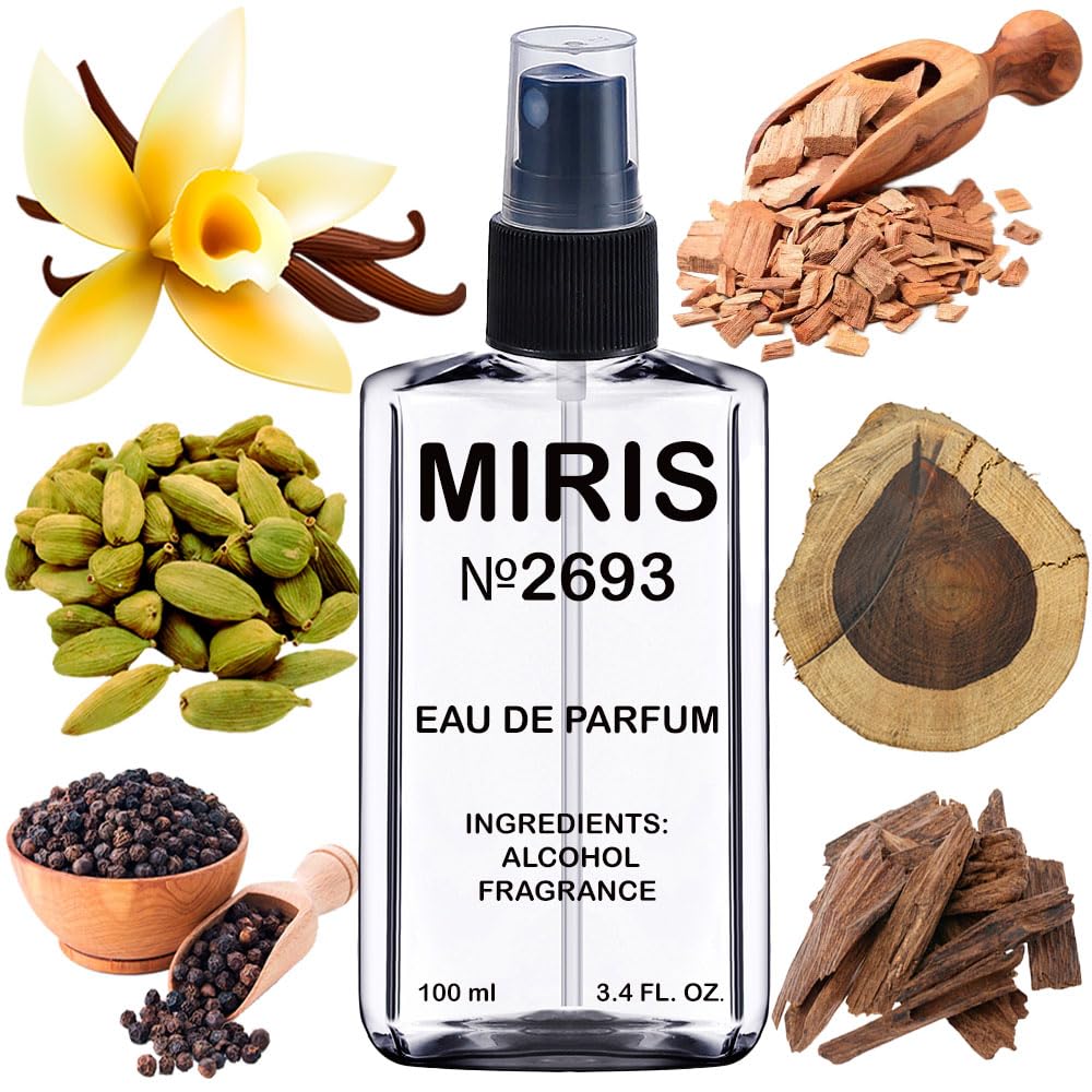 MIRIS No. 2693, Inspired by Oud Wood, Long-Lasting Unisex Eau de Parfum for Women & Men, Spray 3.4 Fl Oz / 100 ml