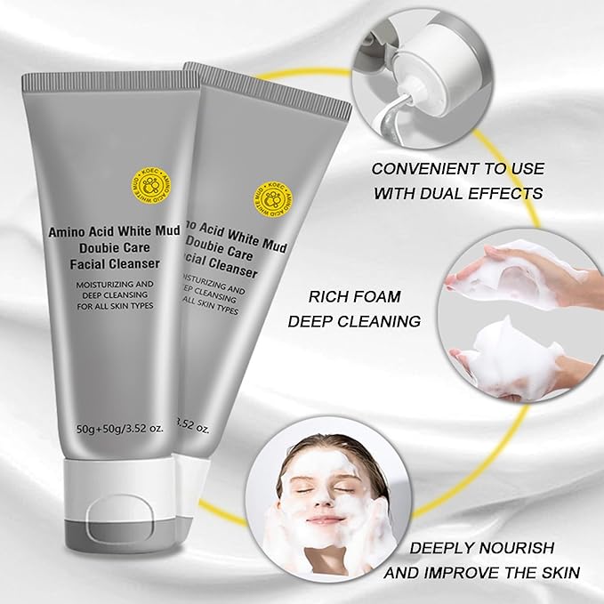 Travel Size Korean Skincare Set, Korean Skin Care Set with Vitamin C Facial Serum, Snail Mucin 92% Moisturizer, Amino Acid White Mud Cleanser, Facial Kit for Women/Teen Hydrating & Plump Skin - 3Pcs