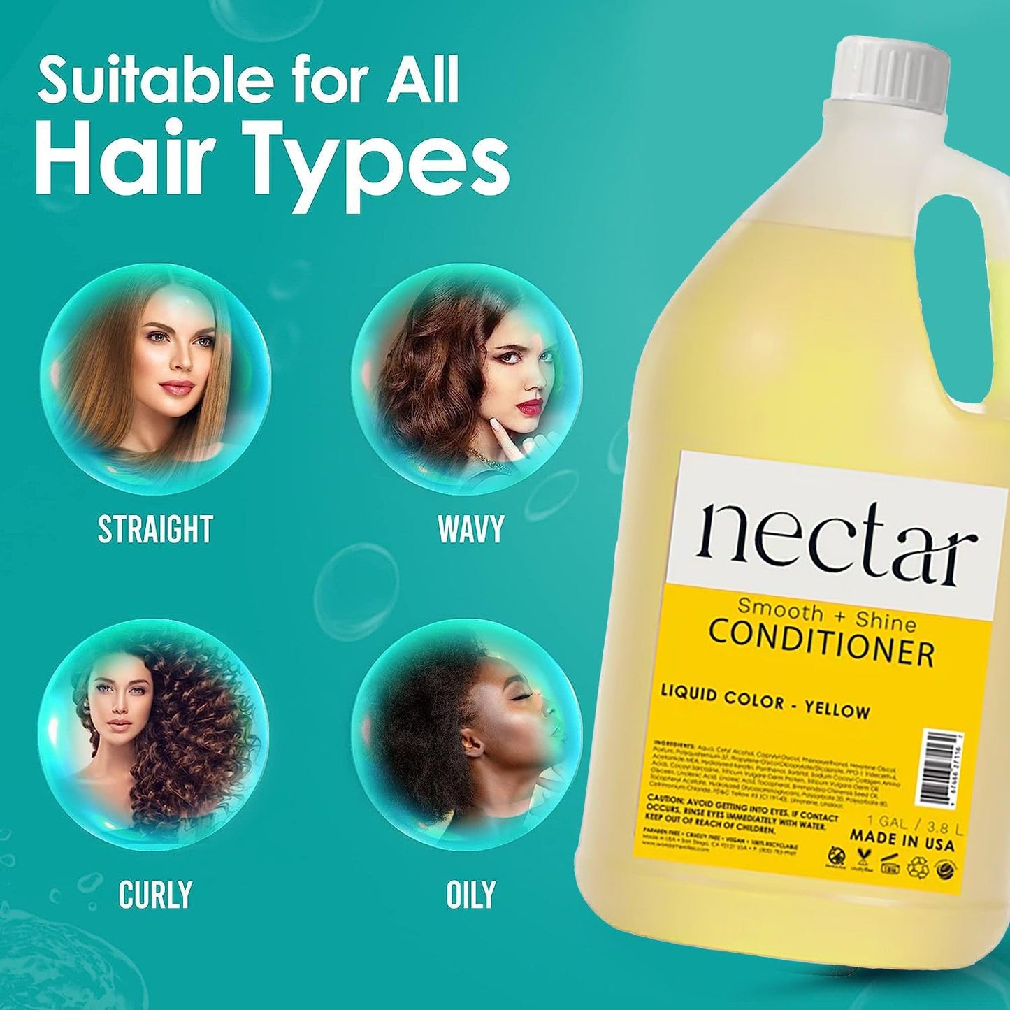 World Amenities - Nectar Conditioner | 1 gallon, 3.8L | Sweet Orange Blossom Scent Refill Bottle With Pump, Hotel Amenities, Airbnb Rentals, Suitable for All Hair Types - 1 Gallon Pack