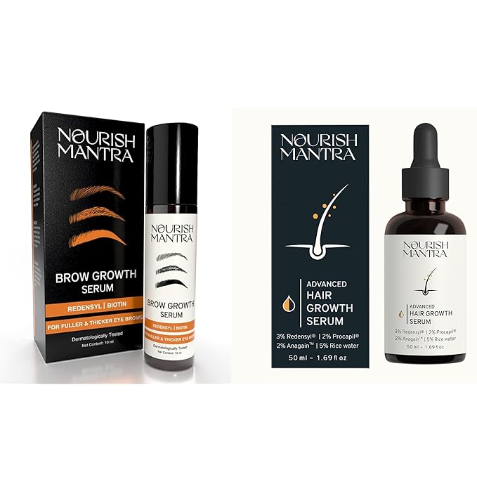 Nourish Mantra Eyebrow Growth Serum 10 ml and Advanced Hair Regrowth Serum 50ml