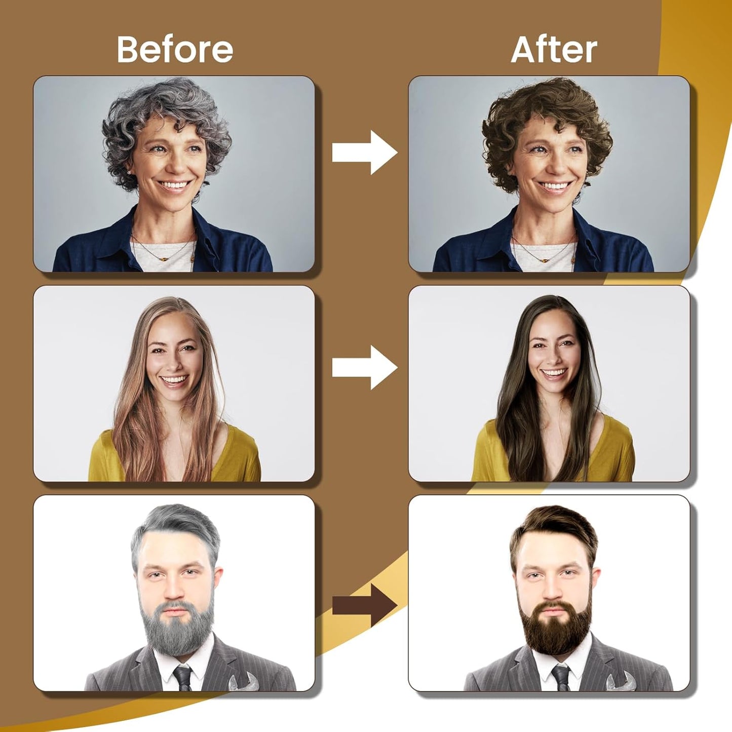 Chestnut Brown Hair Dye Shampoo Permanent for Men&Women,Instant Hair Color Shampoo for Gray Hair Coverage,16.9oz