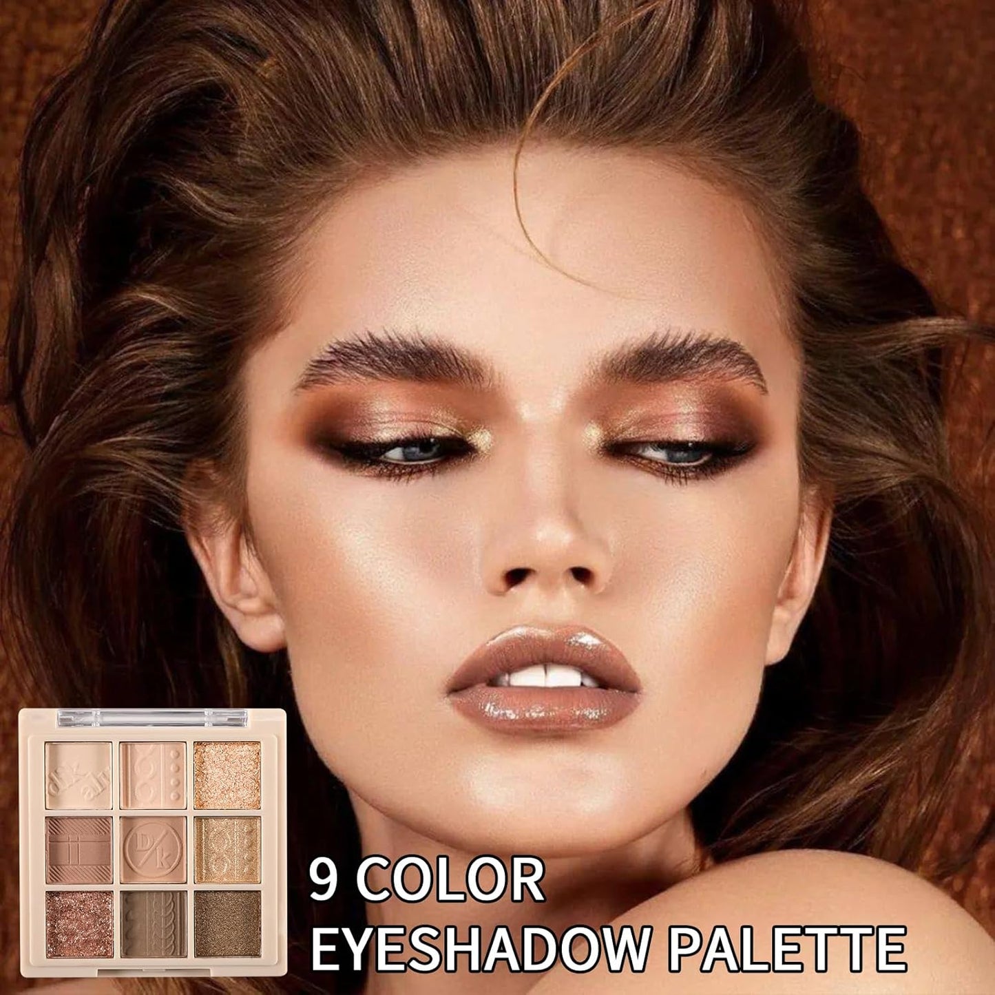 Erinde 9 Colors Eyeshadow Palette, Matte Shimmer Glitter Eye Shadow Makeup Palette, Highly Pigmented Long Lasting Waterproof, Natural Neutral Nude Eyeshadow Makeup Pallet, Cashmere