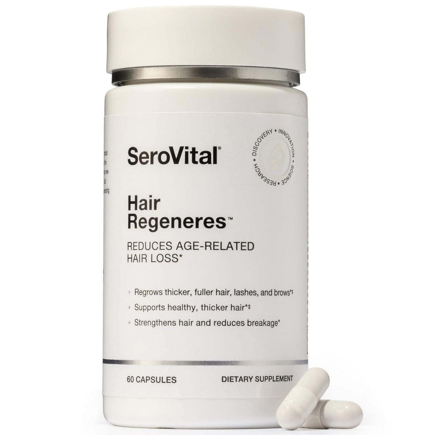 Serovital Hair Regeneres - Enhanced Hair Growth Vitamins for Women, Decrease Hair Loss and Shedding, Strengthen and Thicken Hair, Reduce Greying and Breakage, Regrow Hair, Hair Vitamins - 60 Count