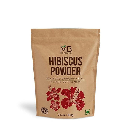 MB Herbals Hibiscus Powder | 100G | 3.5 oz | Hibiscus sabdariffa Flower Powder | For Refreshing Tea & Hair Care