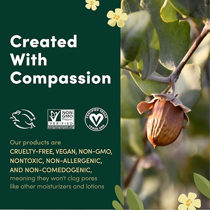 HobaCare 100% Pure, Unrefined Jojoba Oil for Skin & Nails - Moisturizing Body Oil & Face Moisturizer for Dry Skin - Natural Treatment for Hair & Beard Care (128 fl oz)