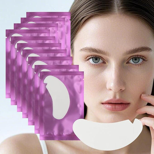 50 Pair V Shape Under Eye Gel Pads Hydrogel Eye Patches For Eyelash Extension, Lint Free Under Hydrogel Eye Mask Pads Lash Extension Supplies (Purple)