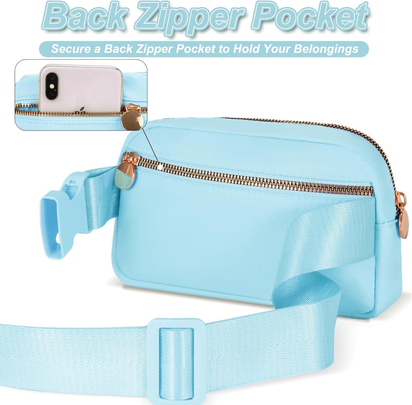 Fanny Pack Belt Bag Crossbody Bags with Initials Letter Patch Trendy Stuff for Teens Cute Stuff Birthday Gifts for Teenager Girls | M,Blue Bag