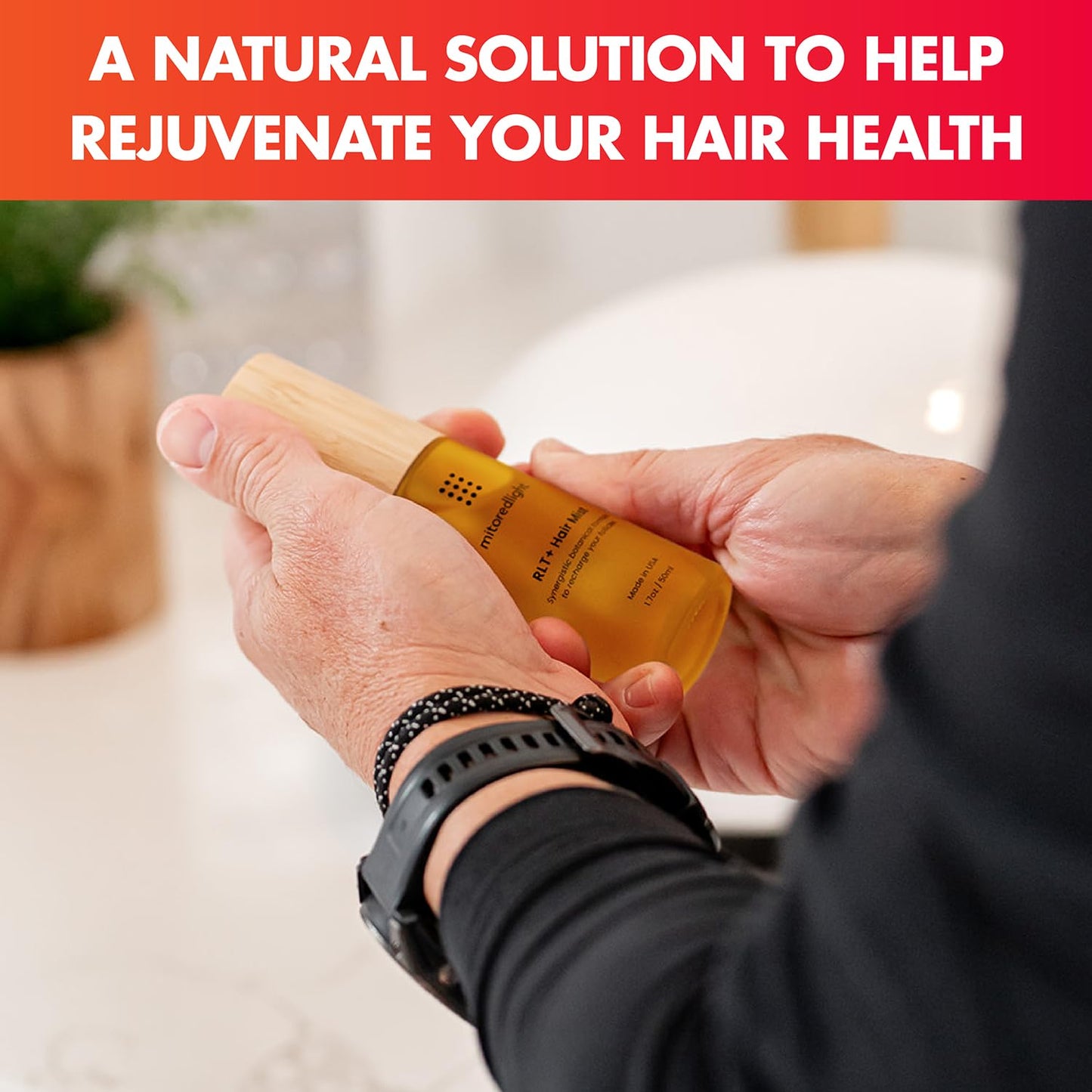 Mito Red Light RLT+ Hair Mist: Red Light Therapy Spray for Hair - Red Light Hair Therapy Mist - Boosts Hair Health with Natural Ingredients - All Hair Types - 1.7 fl oz