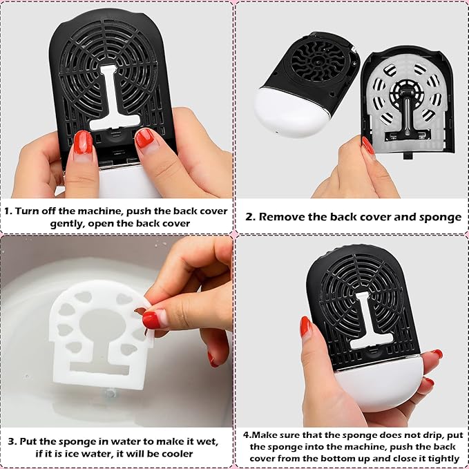 Eyelash Fan USB Portable Lash Dryer Nano Facial Mister Face Mister Portable Facial Steamer with 20ml Water Tank Rechargeable Handheld Mini Fan Lash Dryer Eyelash Extension(Black, Pink)