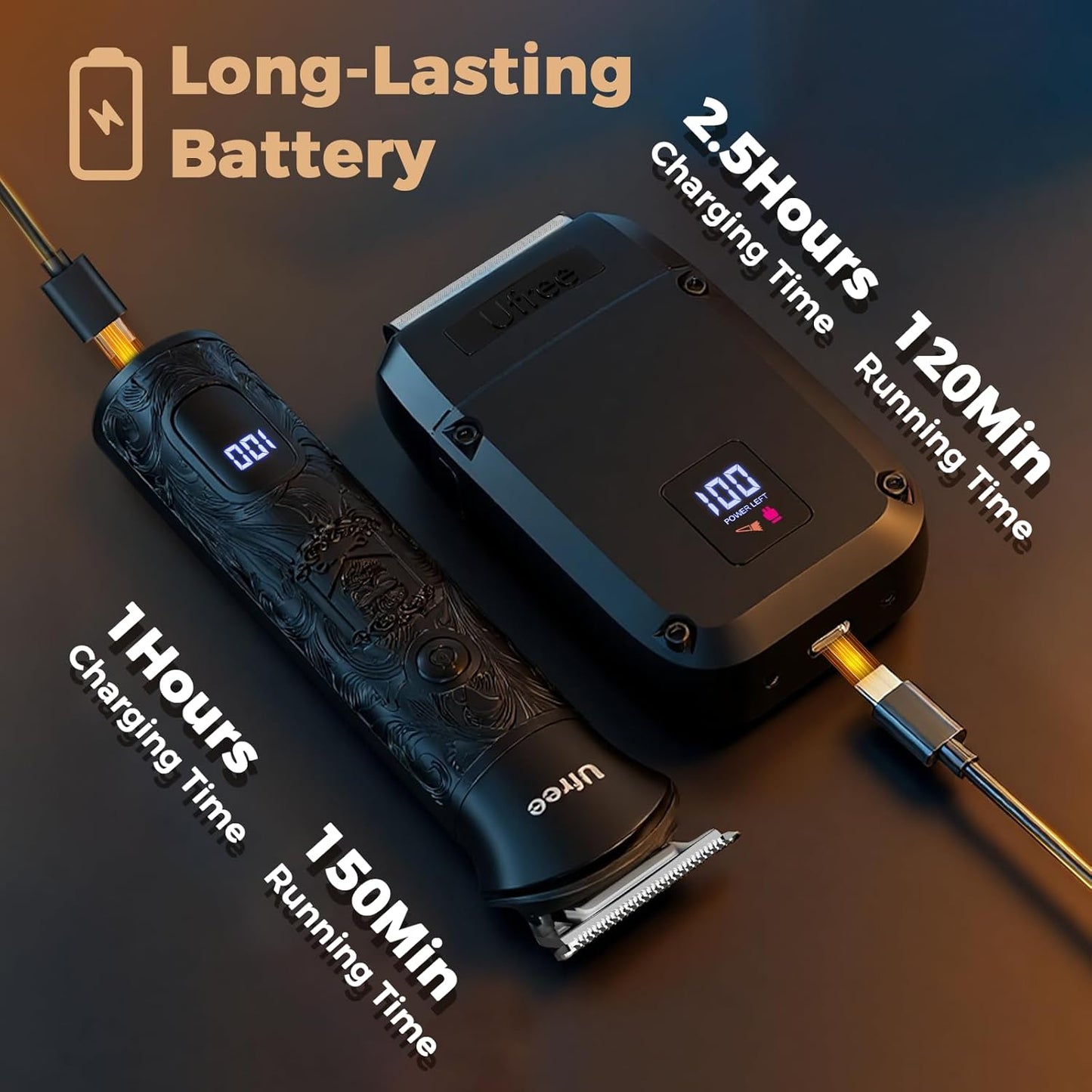 Ufree Beard Trimmer for Men, Foil Shaver Electric Razor, Shavers for Body Face Nose Ear, Cordless Hair Trimmer, Professional Hair Clippers, Mustache Grooming Kit Birthday Gifts for Men