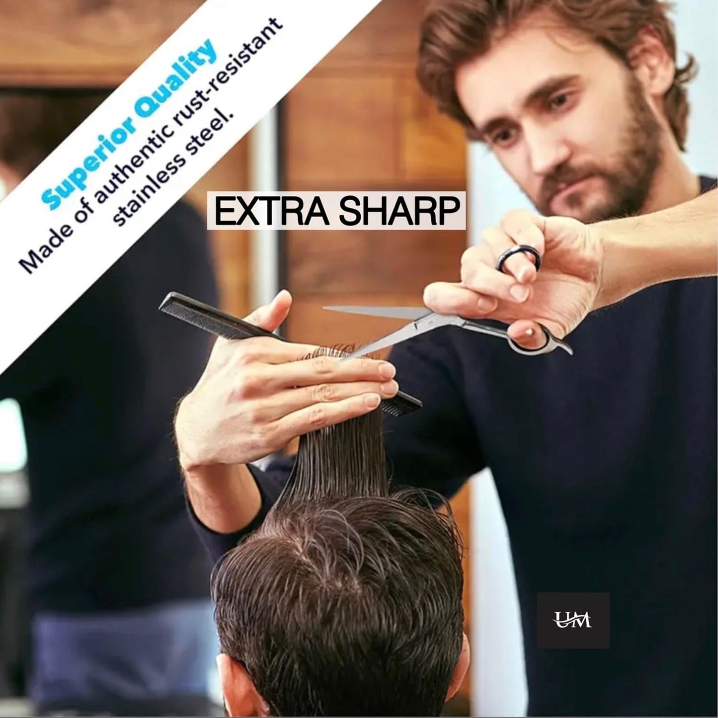 UM Supplies Scissors 7.5 | Premium Barber Shears For Hair Cutting | Multiple Purpose Cutting Scissors | Haircut Scissors For Salon I Women | Mens | kids I Pets