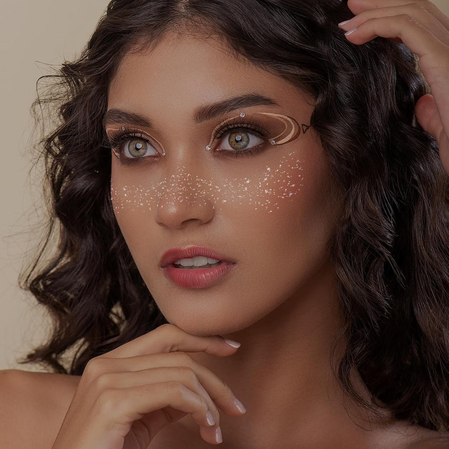 Face Makeup Patches, 12 Sheet Glitter Freckles Face Tattoo,Waterproof Faux Freckles,Temporary Face Freckles For Women & Girl