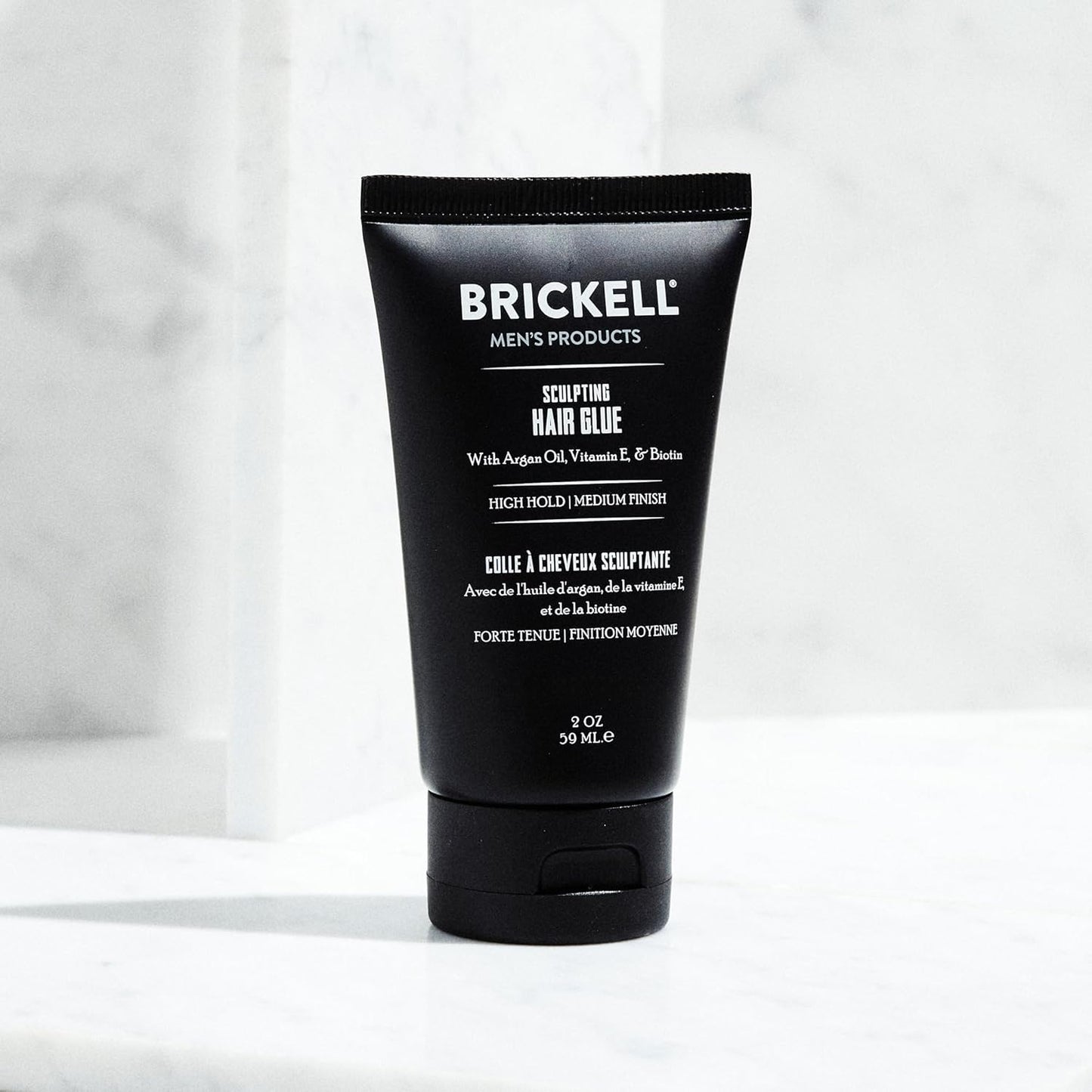 Brickell Men's Hair Styling Sculpting Hair Glue For Men, All Day Lasting Hold for Sculpting and Shaping Hair, 2 Ounce, Scented (2 oz)