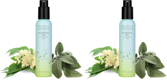 Pacifica Hair Mist Perfume & Full Body Spray for Women - Montana Sky Body Mist Fragrance w/Cedarwood, Elderflower, Black Pepper, Sage & Sandalwood Clean Beauty Alcohol-Free, Vegan & Cruelty-Free 5 oz