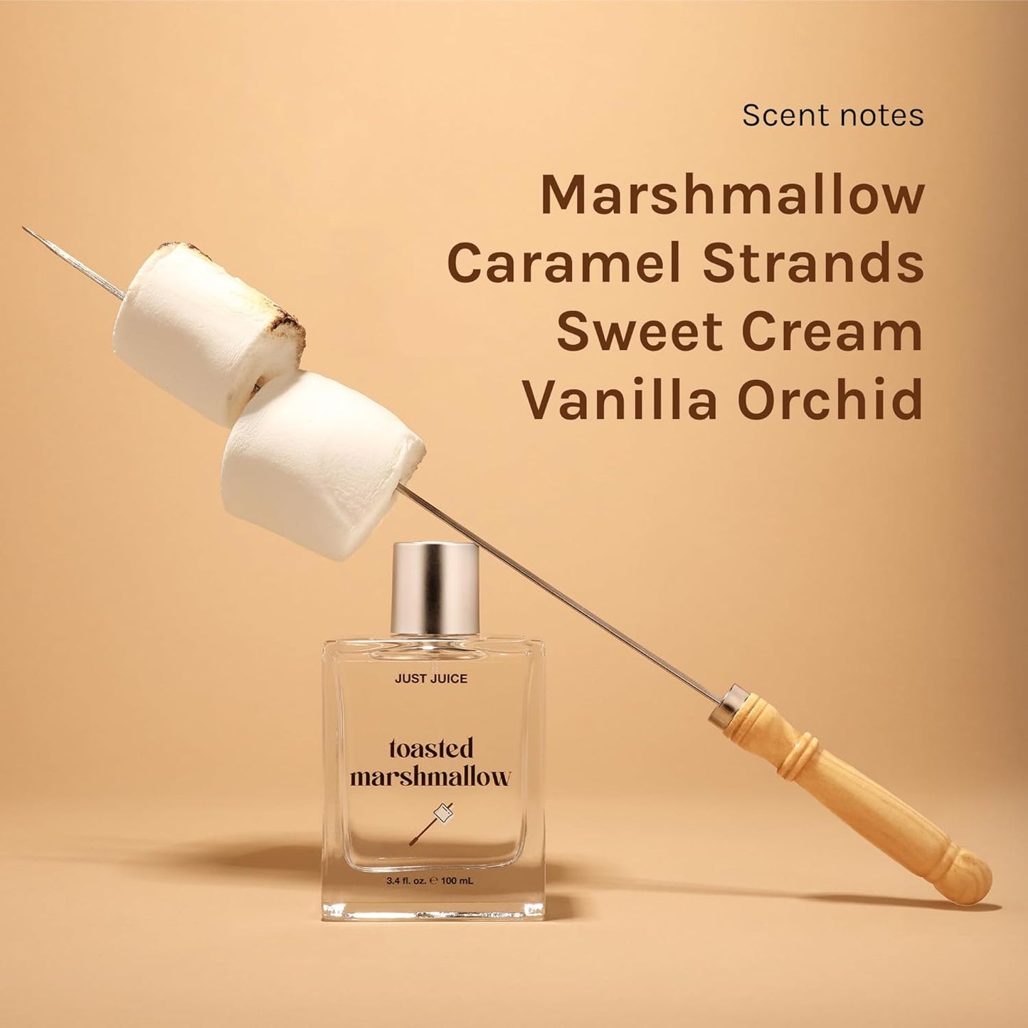 Just Juice Toasted Marshmallow - Vanilla Perfume for Women and Men - Gourmand Mini Travel Perfume with Caramel, Marshmallow, Amber Notes - 0.33 oz
