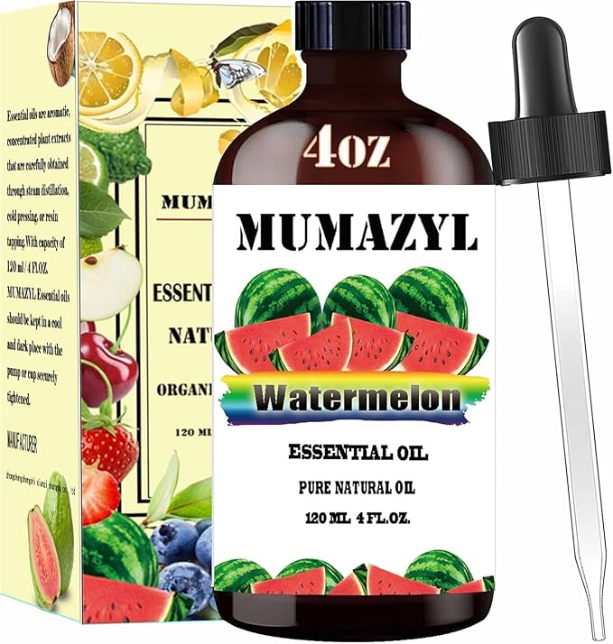 Watermelon Essential Oil, Watermelon Oil 4 Fl Oz 120ML for Diffuser Humidifier Yoga Cleaning DIY Candle Soap Making Essential Oils