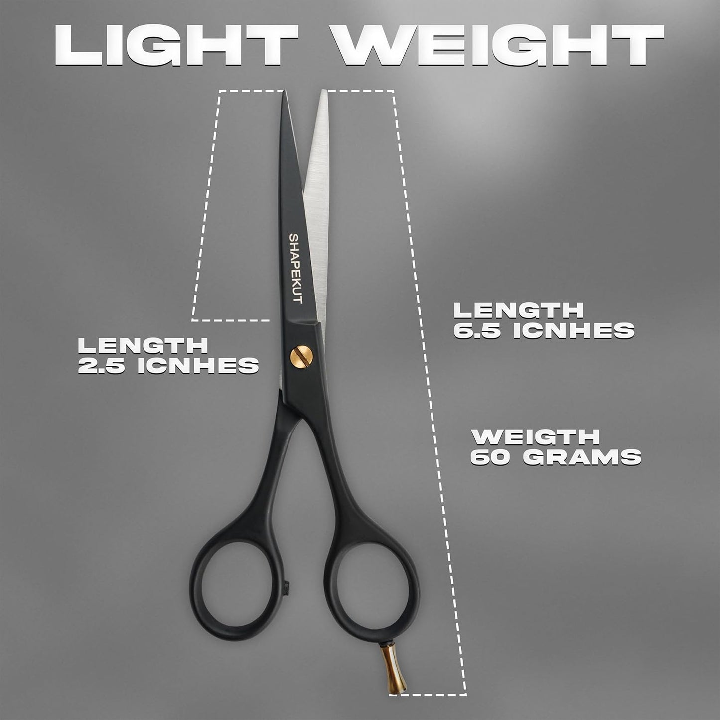 Professional Hair Scissors 6.5” - High Carbon Stainless Steel Barber Salon & Home Use Hair Cutting Scissors – Super Sharp Hair Shears Blades - Ergonomic for Men, Women & All Ages (Black, 6.5 inches)