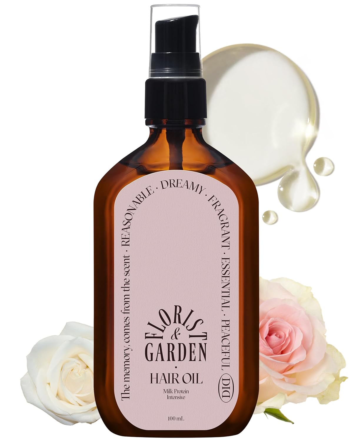 Milk Protein Intensive Perfume Hair Oil - Korean Anti Frizz Nourishing & Smoothing Hair Serum - Refreshing & Sweet Floral Scent - with 10,000ppm Argan Oil & 6 Plant-Based Oils, 3.38 fl.oz.