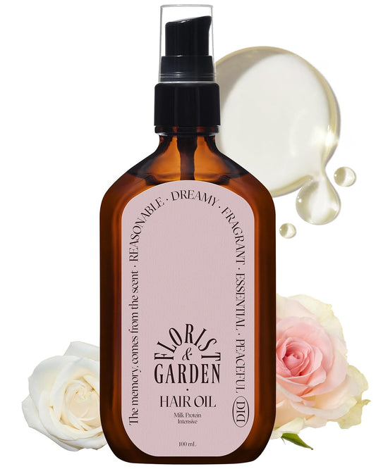 Milk Protein Intensive Perfume Hair Oil - Korean Anti Frizz Nourishing & Smoothing Hair Serum - Refreshing & Sweet Floral Scent - with 10,000ppm Argan Oil & 6 Plant-Based Oils, 3.38 fl.oz.