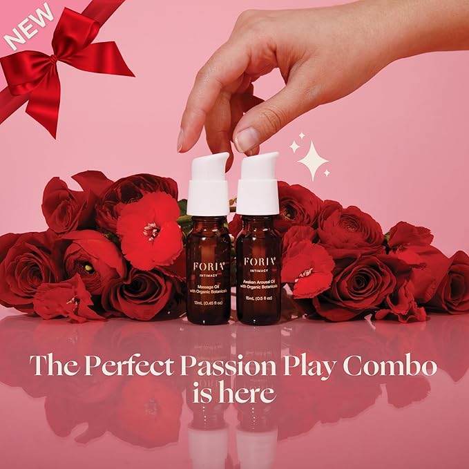 Passion Play Kit - Organic, All-Natural Travel Set Designed for Women - Awaken Oil & Massage Body Oil
