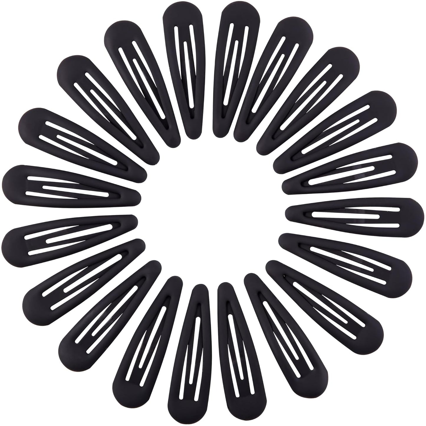 Small Hair Barrettes For Women No Slip Metal Snap Clips For Thin And Fine Hair,Matte Black,20 PCS,1.97 x 0.5 Inch.