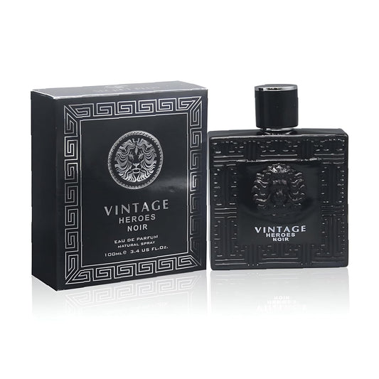 Vintage Heroes Noir Eau De Toilette Natural Spray Cologne for Men, Wonderful Fragrance Gift, Masculine Scent, for all Skin Types, 3.4 Fluid Ounce/100 Ml
