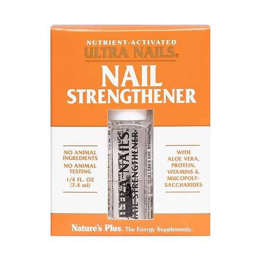 NaturesPlus Ultra Nails Nutrient-Activated Strengthener - .25 fl oz - Naturally Strengthens Nails & Cuticles - Conditions Nails With Aloe, Calendula, Vitamins & Protein - Formaldehyde Free, Vegan
