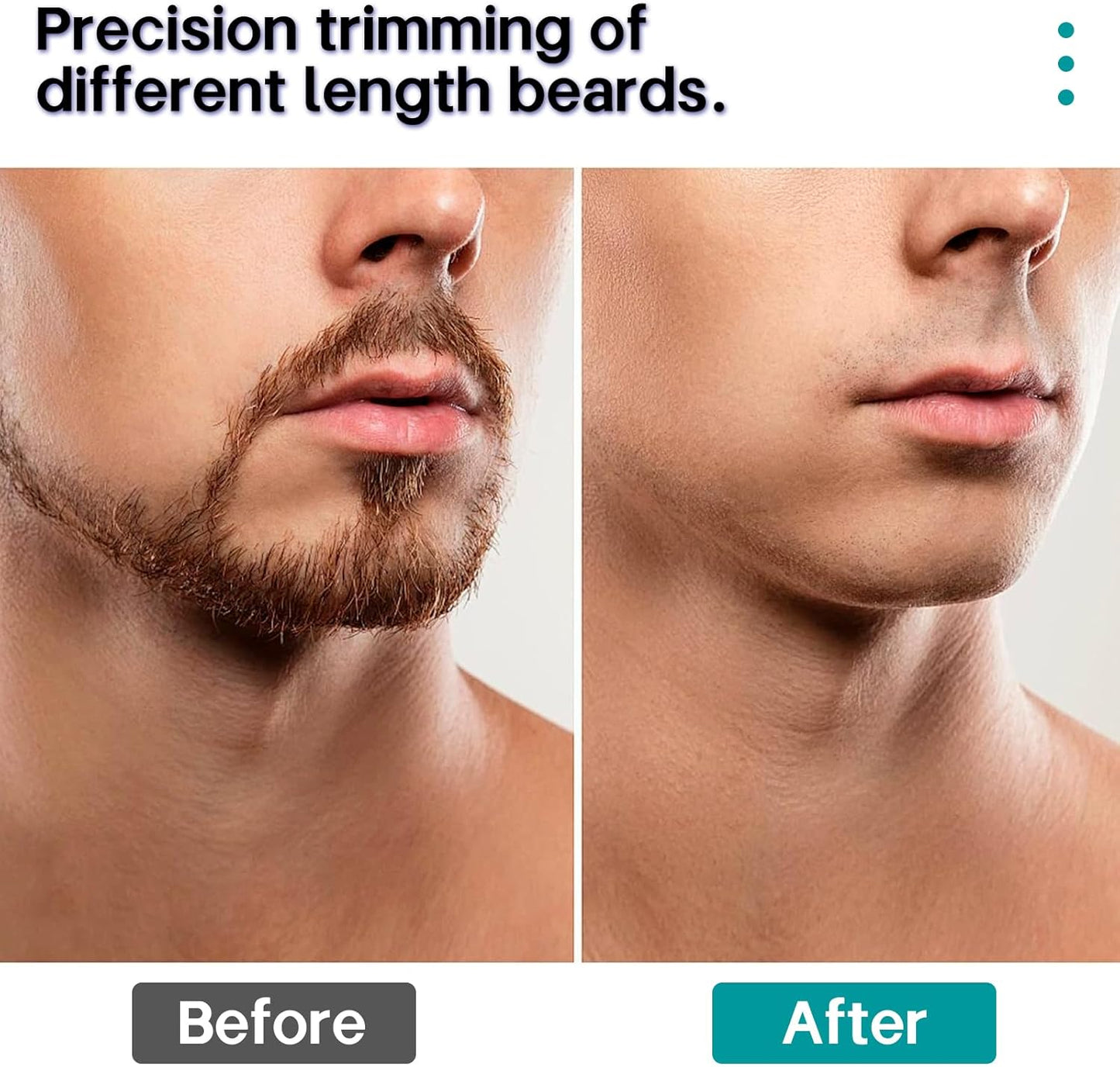 Men's Beard Trimmer, 20 Length Adjustable, IPX7 Waterproof Cordless Hair Clipper, Stainless Steel T-Blade for Precision Facial Hair Trimming for Men, LED Display(Black)