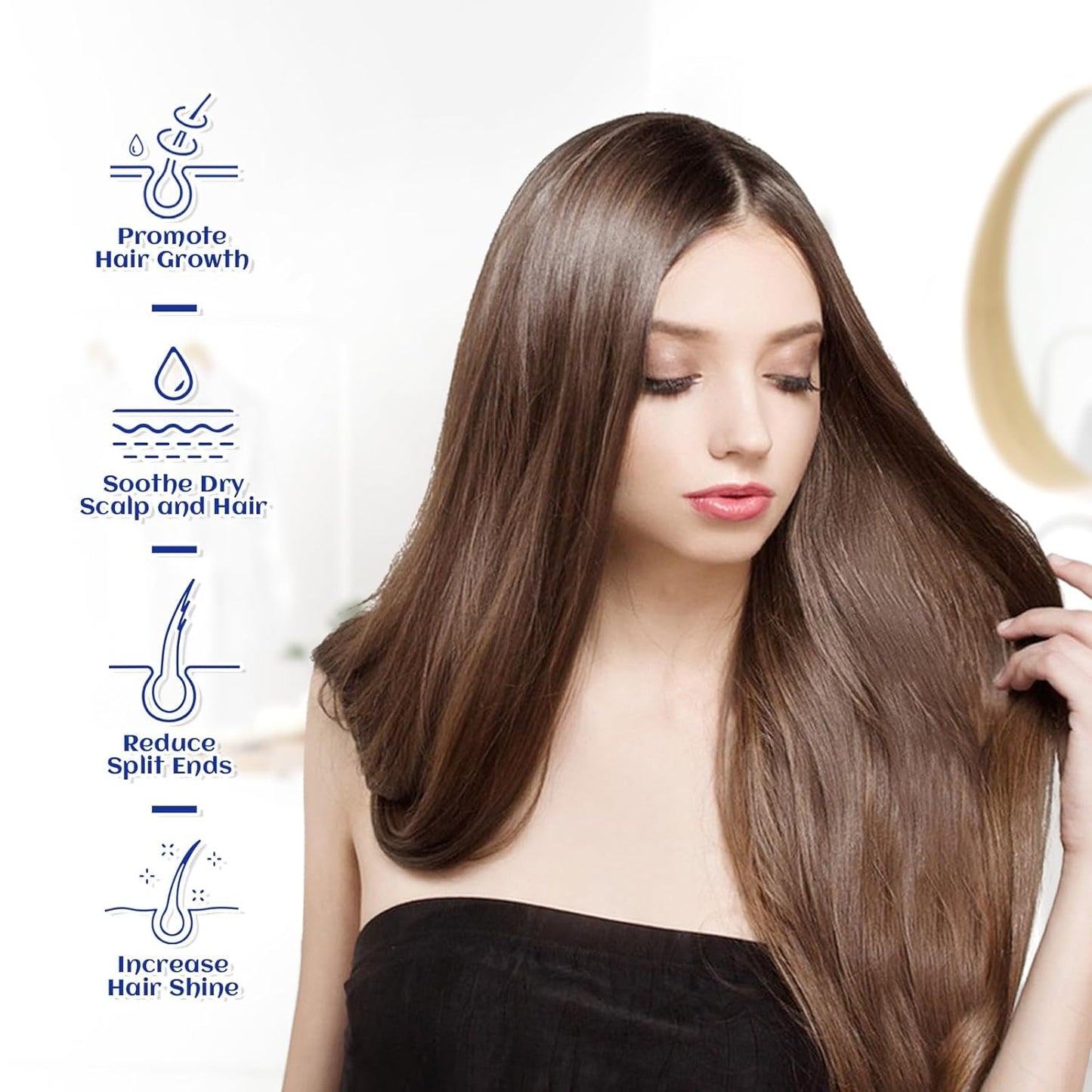 HIQILI 473ML Jojoba Oil Organic for Hair Growth, Skin, Face, Nails, 100% Pure Cold Pressed, Carrier Oil for Essential Oils Mixing, Included Roller Bottle - 16 Fl Oz