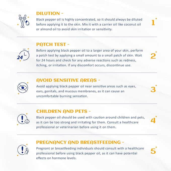 HIQILI Black Pepper Essential Oil for Aromatherapy & Diffuser - Natural Spicy & Warming Scent - Therapeutic Grade - 3.38 Fl Oz