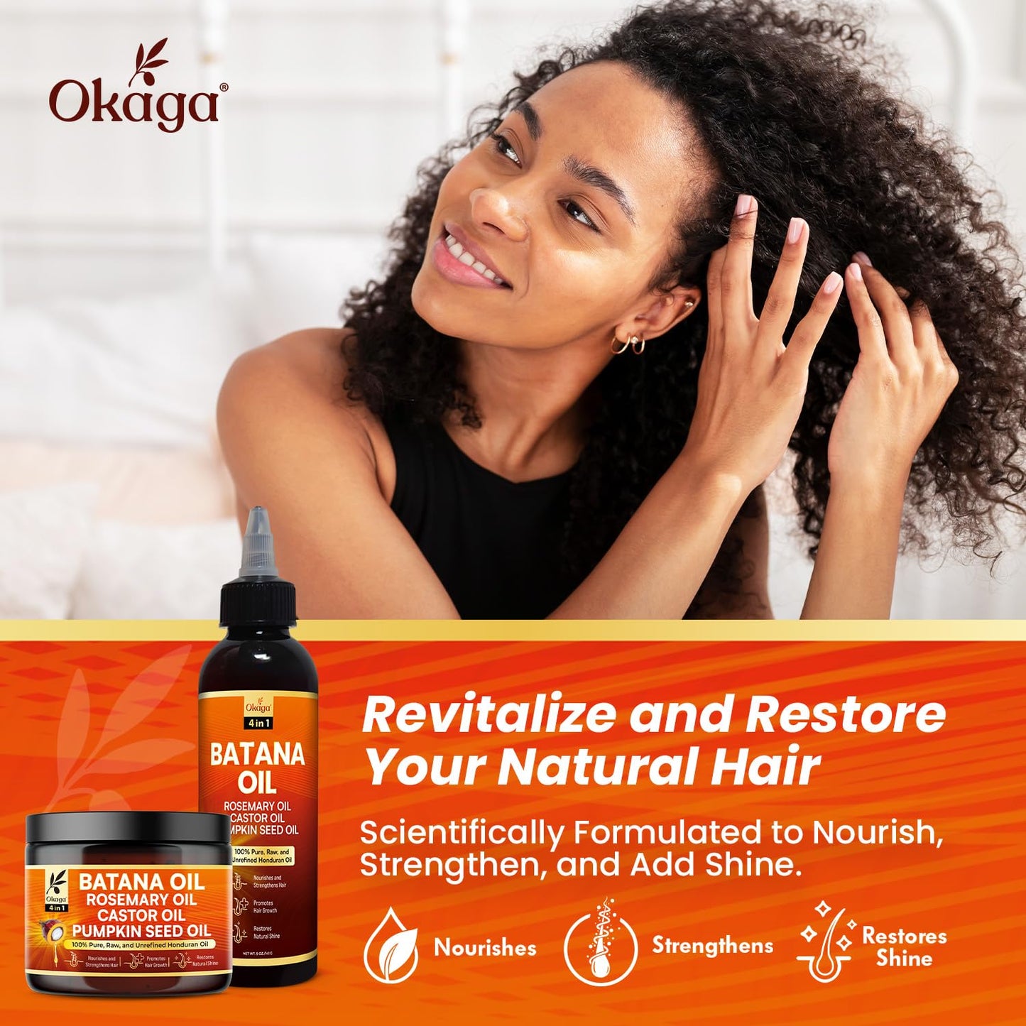 Batana Oil and Cream for Hair Growth Bundle, Rosemary, Castor, and Pumpkin Seed Oils, Pure & Unrefined, Nourishes, Revives Scalp & Strands, Softens, Smooths, Strengthens for All Hair Types