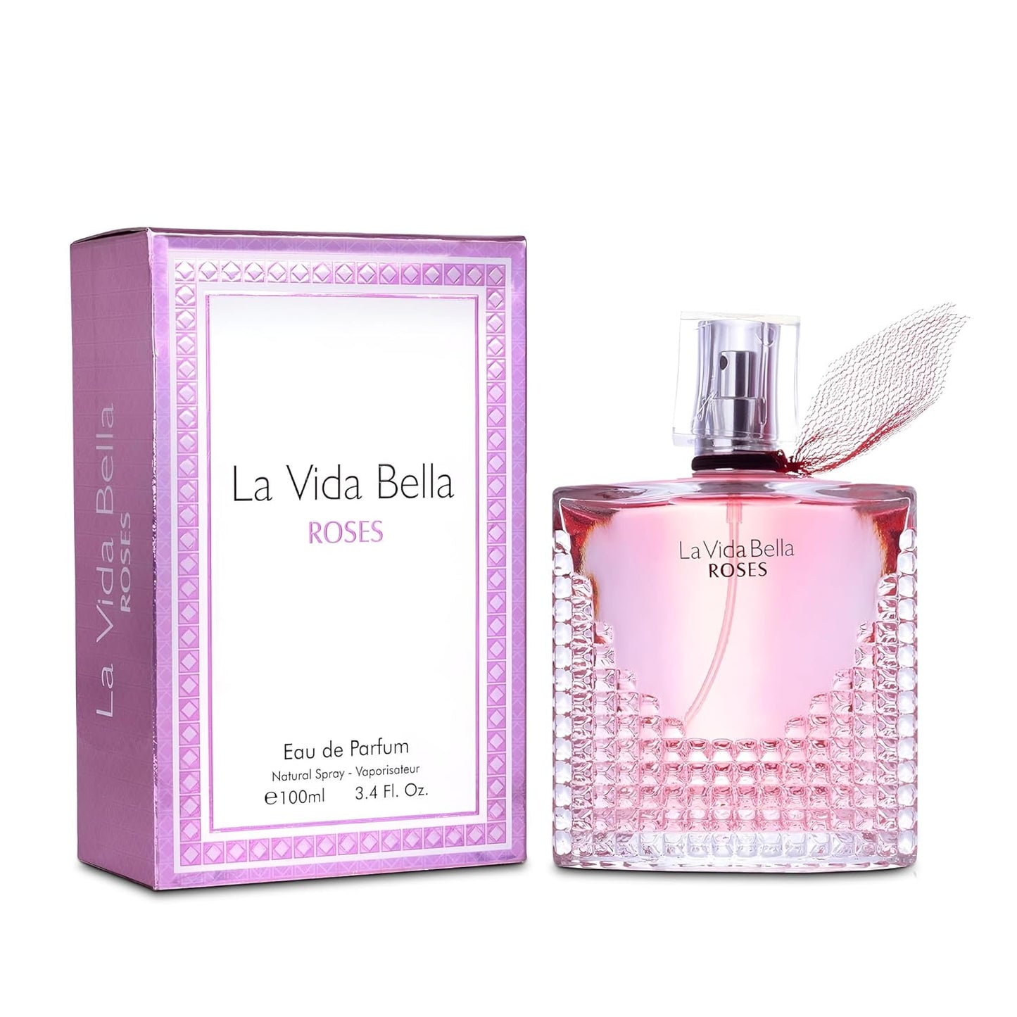 La Vida Bella Rose Perfume for Women,Captivating Scent for Confident Elegance Women's Fragrance,3.4 Fluid Ounce Eau de Parfum Daily Used