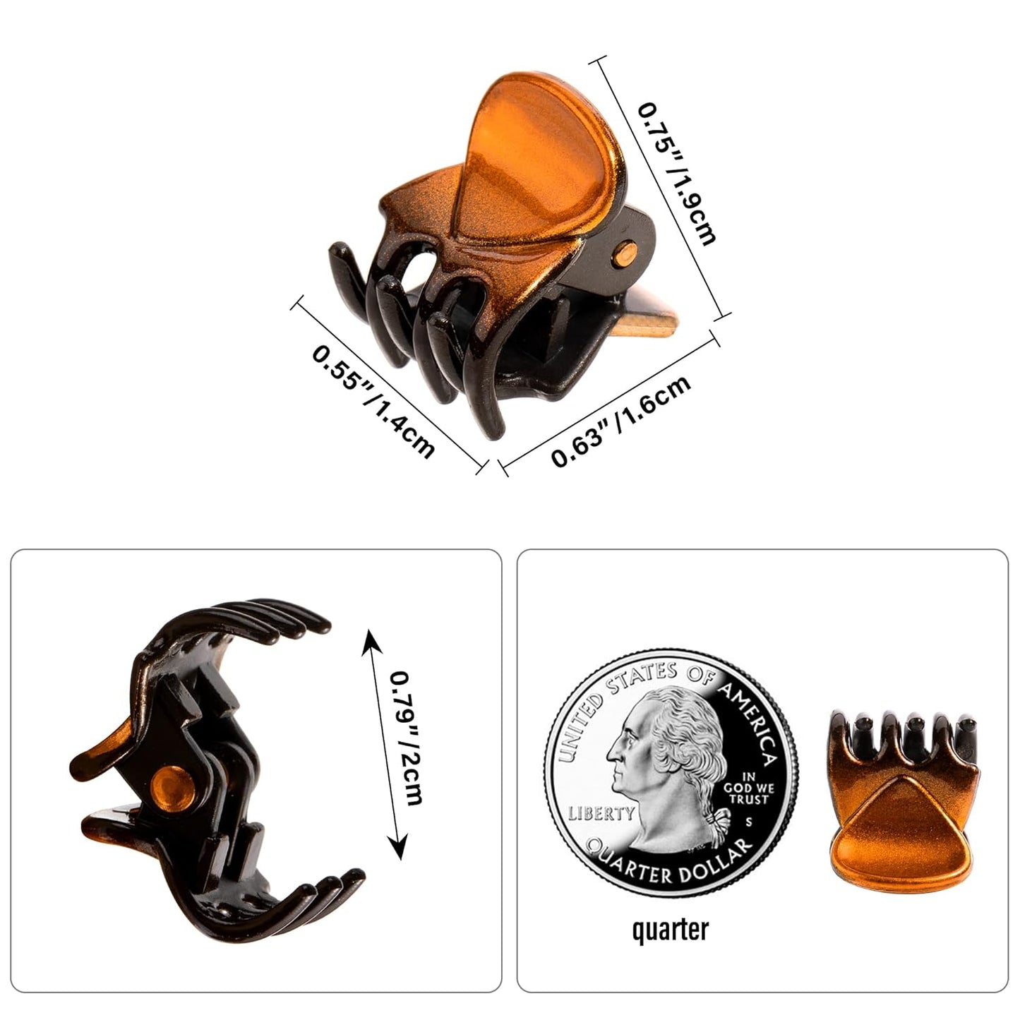 YOHAMA 36 Pcs Hair Clips Mini Glossy Claw Clamp Colorful Great for Design Children Women Girls Hairstyles Decroation Buns Pining Bangs Strong Grip Multifunction Little Clips.