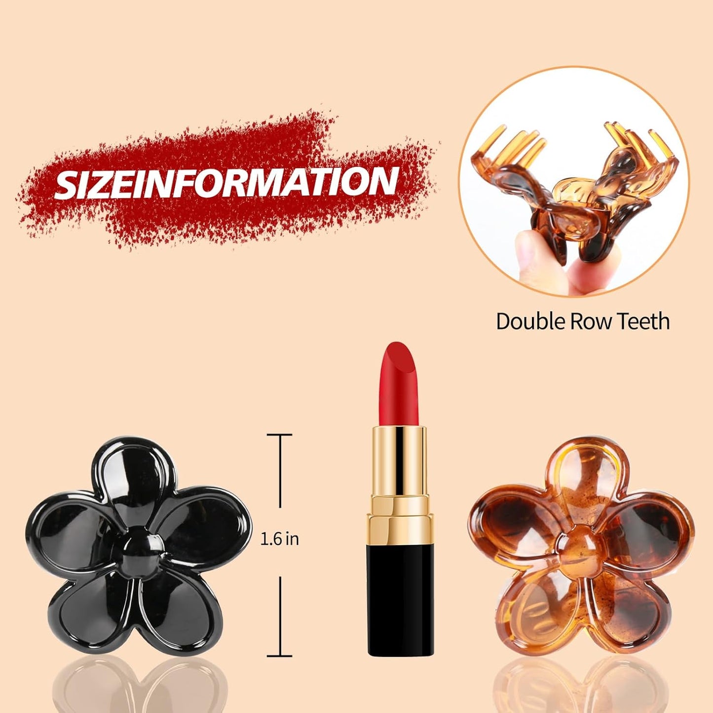 4-Piece Medium Hair Claw Clips for Women-Versatile Small Claw Clips for Thin & ThickHair, 2 Stylish Designs (Flower shape & JawClips),Perfect Hair Accessories for Women & Girls