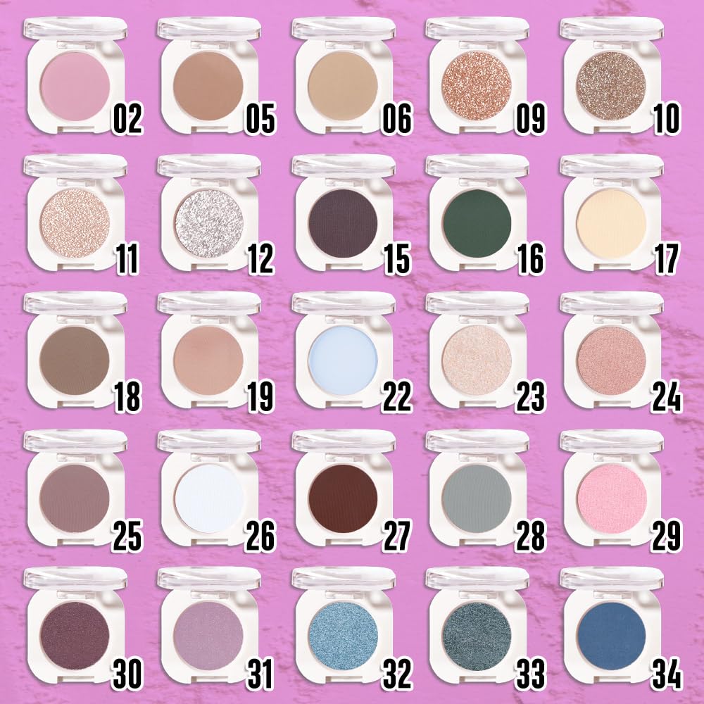 Violet Purple Matte Single Eyeshadow, Lightweight Blendable Mini Eye Shadow for Older Women, Monochrome Eyeshadow Palette Makeup Pigmented Waterproof, Vegan & Cruelty-Free, 31