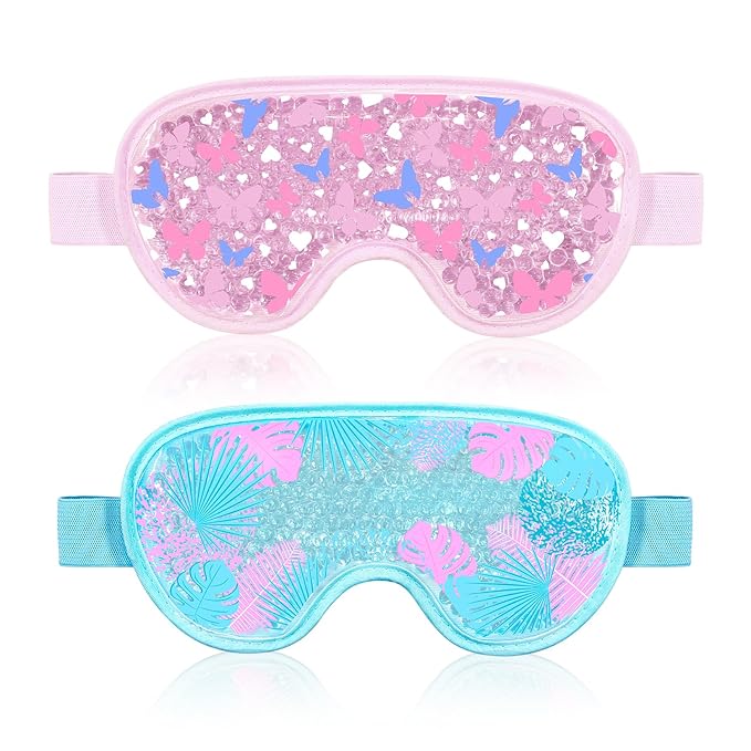 Bundle of CONBELLA Cold Face Eye Masks Ice Face Mask Hot Cold Compress and 2PCS Cooling Eye Mask Gel Eye Mask