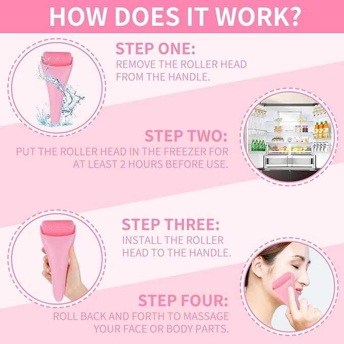 DOUKEN Ice Roller for Face & Eye, Premium Self-Care Facial Roller, Skin Care Tools for Face Eye Puffiness, Cold Therapy Ice Face Roller to Soothe Skin