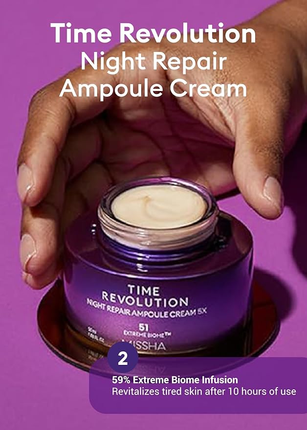 MISSHA Time Revolution Night Repair 5X Gift Set Night Repair Ampoule and Cream 5X, The First Essence 5X for Youthful, Glass Skin, Korean Skin Care