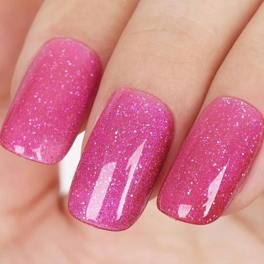 Pink Cat Eye Gel Nail Polish,Iridescent Quicksand Galaxy Holographic Pink Cateye Gel Polish with Magnet, fuchsia Gel Shimmer Velvet Soak Off Uv Led Home Diy Manicure - GP0105