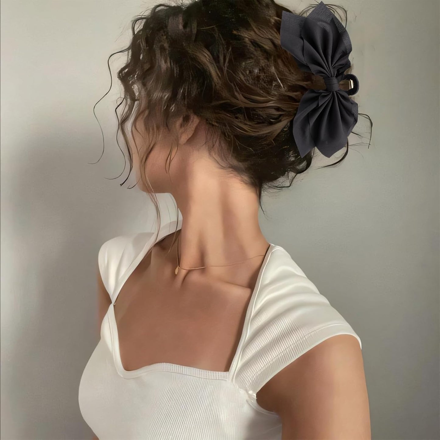 Bow Claw Clips Bow Hair Clips Black 2PCS Big Hair Bows for Women Butterfly Styling Large Hair Clips for Thick Hair for Girls Hair Accessories for Teen